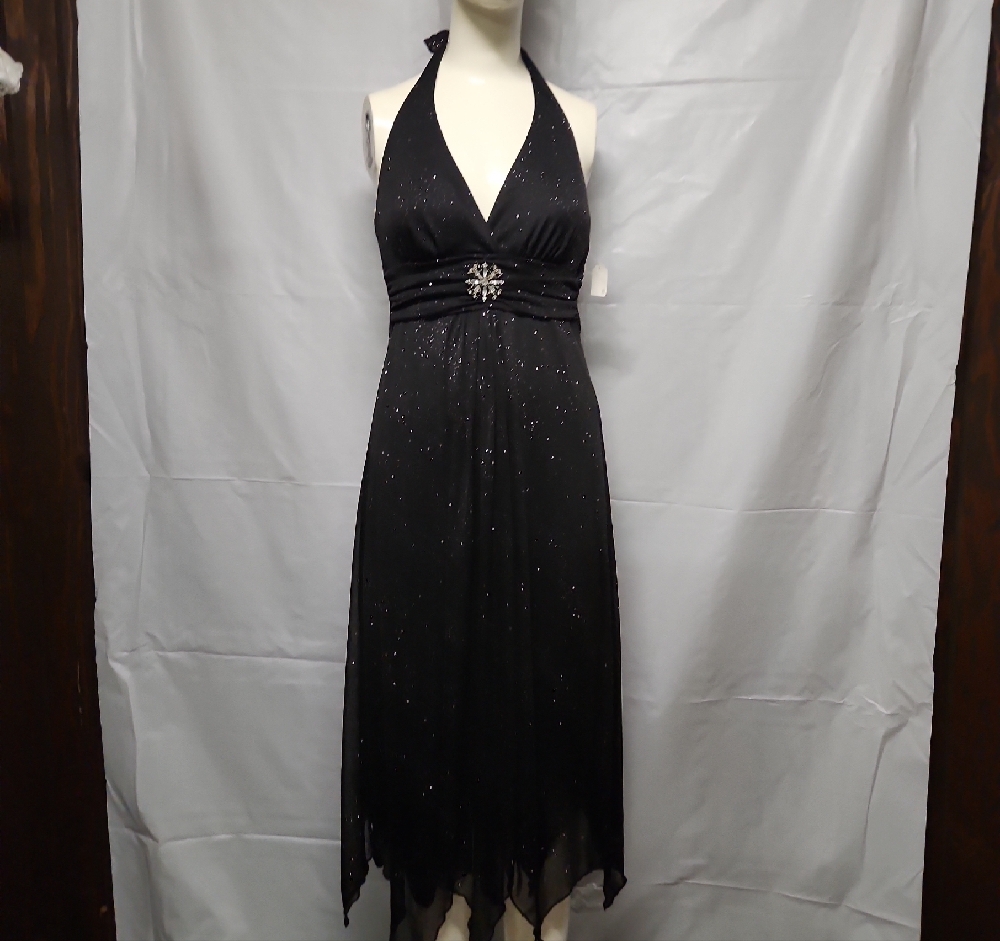 Elegant Black Halter Dress